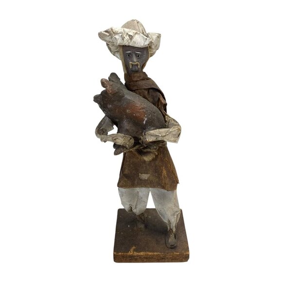 Handmade Mexican Folk Art Paper Mache Old Village People Figurine Lot Vintage - Picture 2 of 12